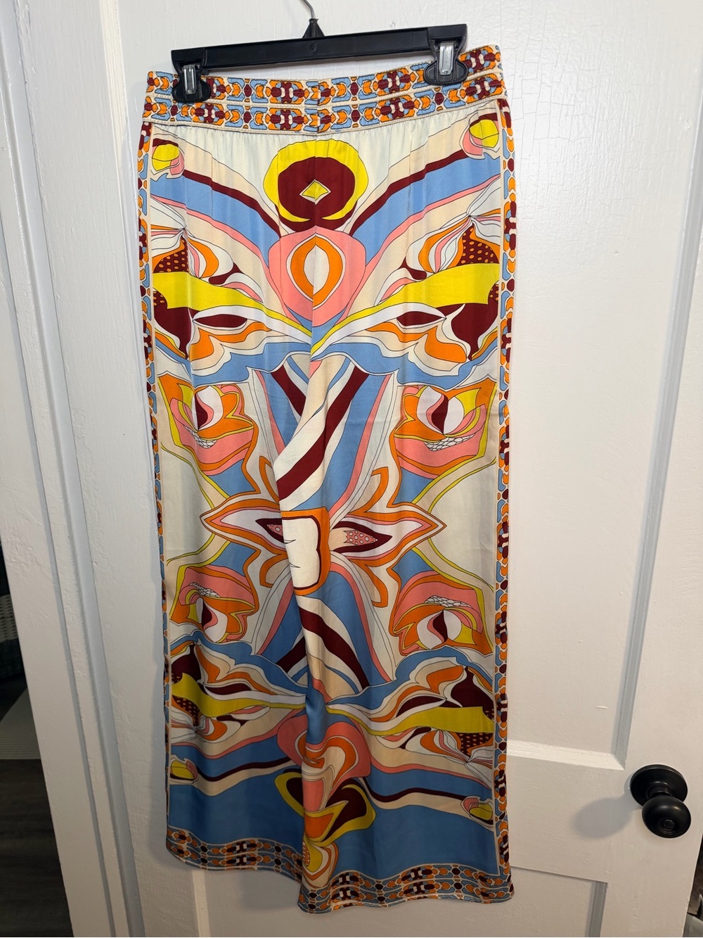 Rachel Zoe Blue Multi Abstract-Print Wide Leg Palazzo Pants - Picture 5 of 8